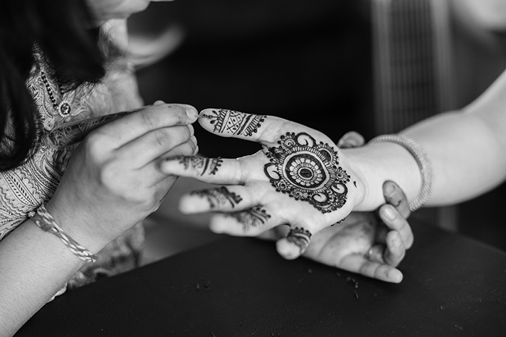 Sister of bride getting henna
