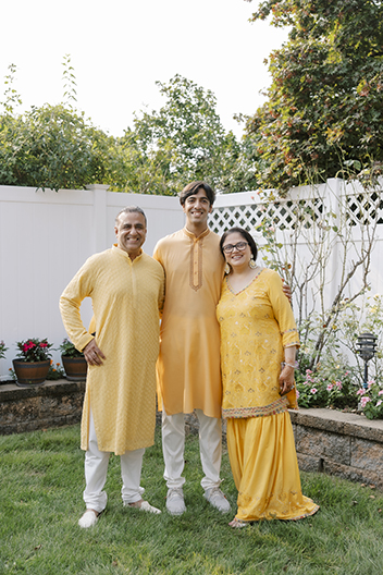 Groom and parents